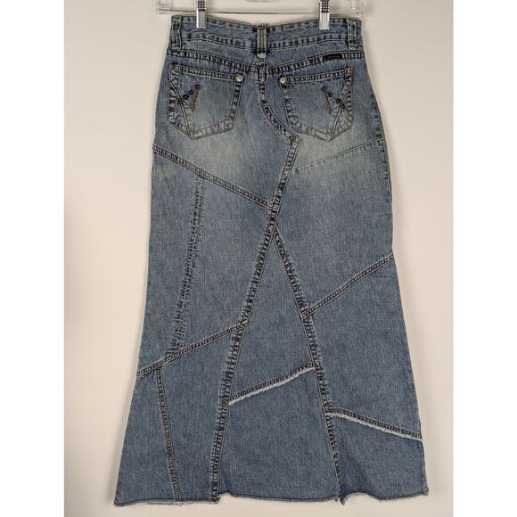 Union Bay Patchwork Jeans Skirt Light wash Sz S See Photos For Measurements - Picture 2 of 13